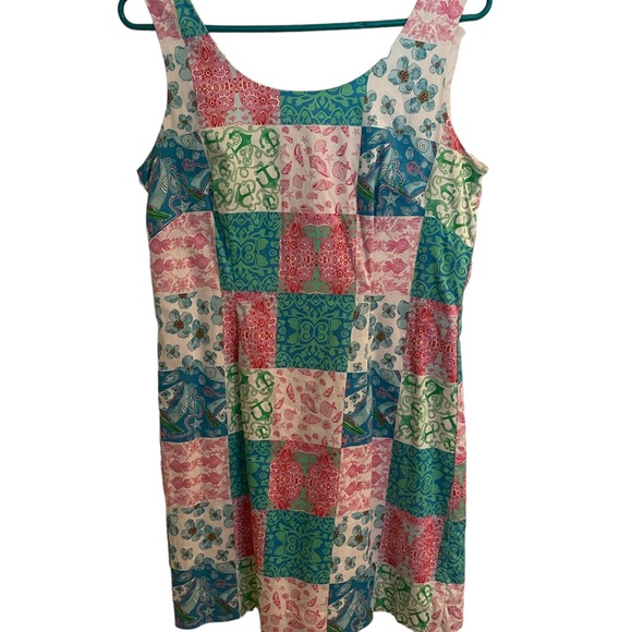 Kaeli Smith nautical anchor floral patchwork shift dress size 10 - Picture 1 of 4